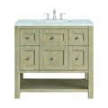 James Martin Vanities 36'' Single Vanity, Whitewashed Oak w/ 3 CM Carrara White Marble Top 330-V36-WWO-3CAR